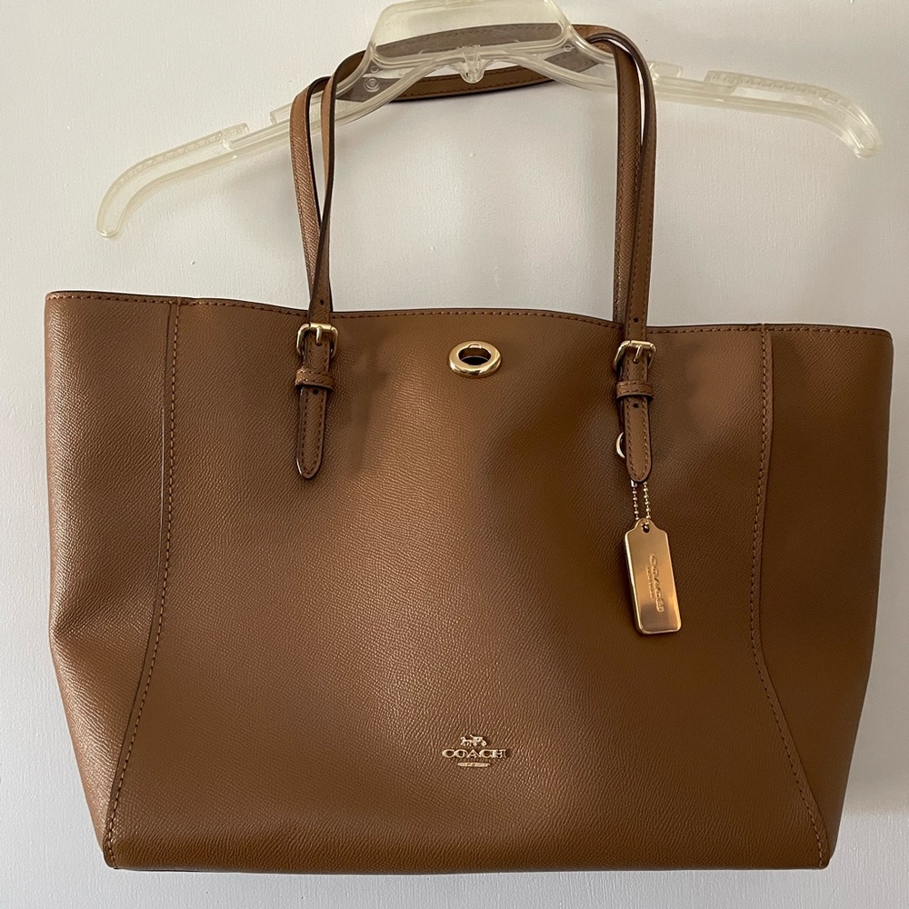 Coach large brown tote bag